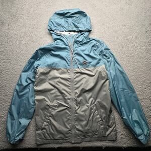 Vissla Camper Eco Windbreaker Jacket Men Medium Vintage Blue Gray Hood M702QCAM